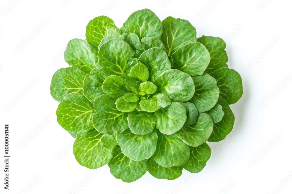 Rosette of Wild Cress on White Background Rosette of Wild Cress on White Background