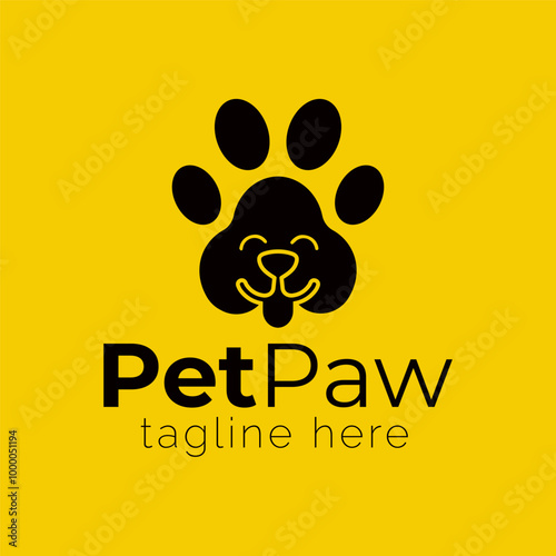 pet paw logo, animal, logo, wildlife, pet care vector illustration