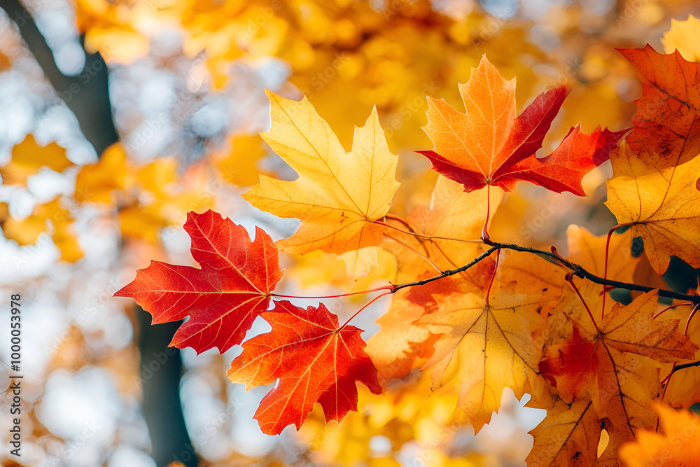 Beautiful yellow red and orange leaves in an autumn park Beautiful yellow red and orange leaves in an autumn park