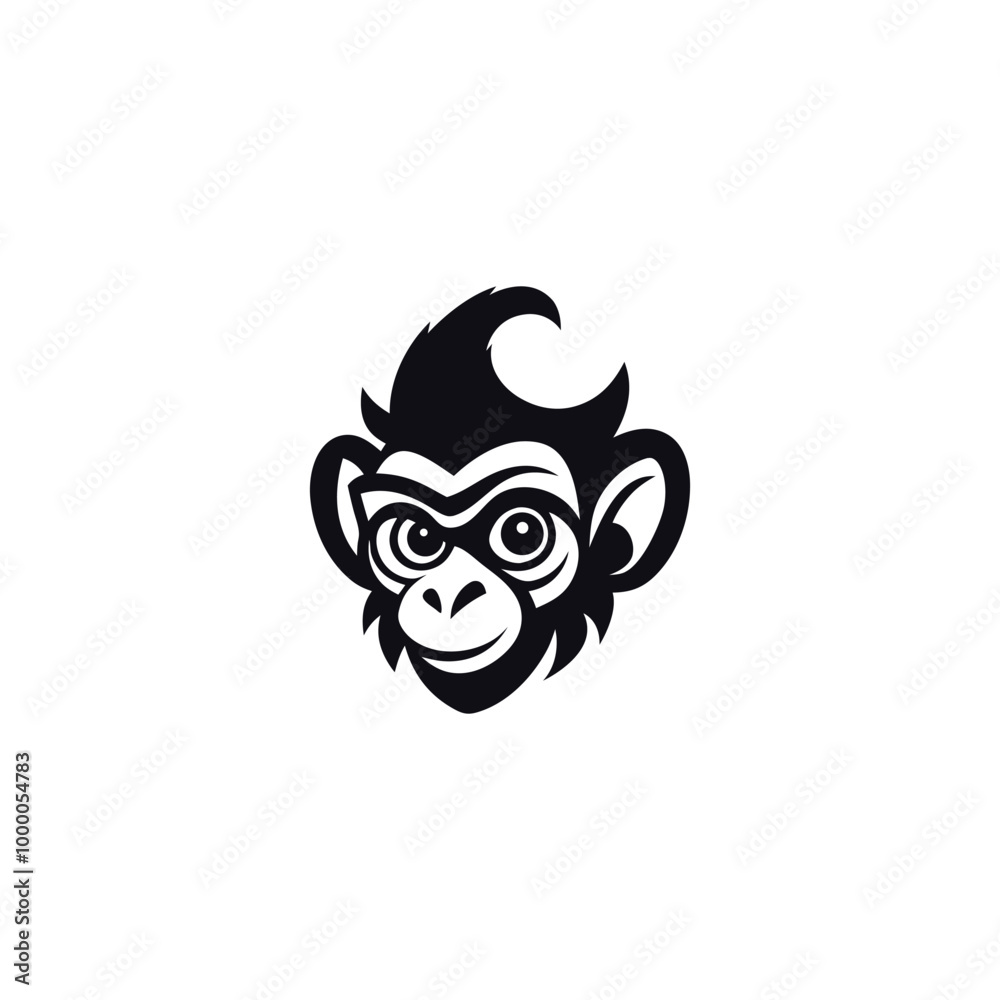 Naklejka premium Monkey Logo. Monkey logo design, perfect for a modern company. The monkey symbol is often associated with entertainment and joyfulness.