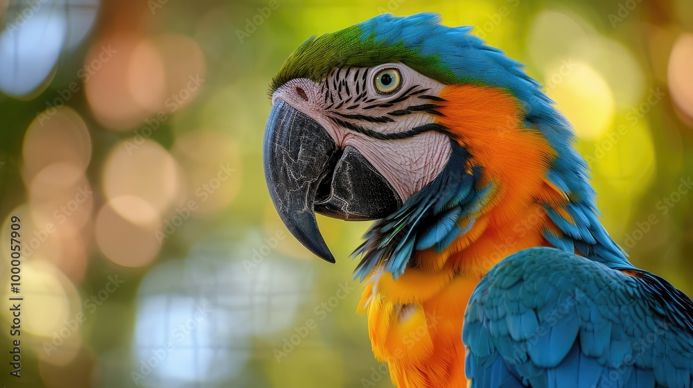 Parrot close-up. AI generative. Parrot close-up. AI generative.