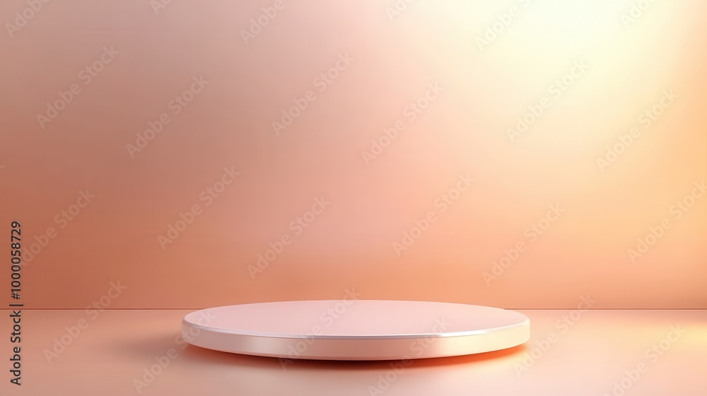A round, white object is placed on a pink background A round, white object is placed on a pink background