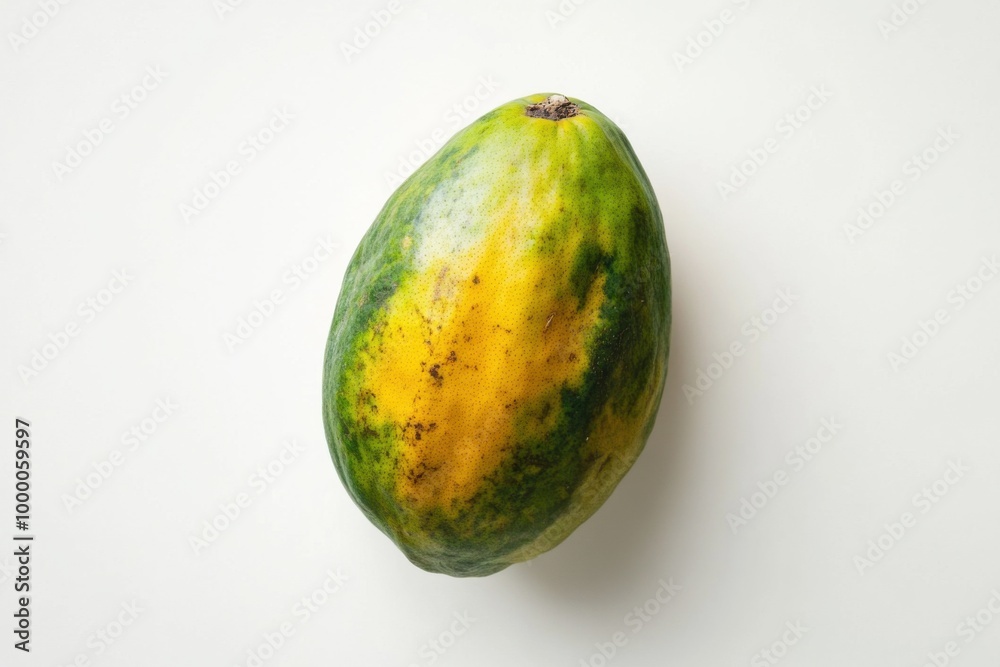 Tropical Wild Pawpaw Fruit on White Surface Tropical Wild Pawpaw Fruit on White Surface