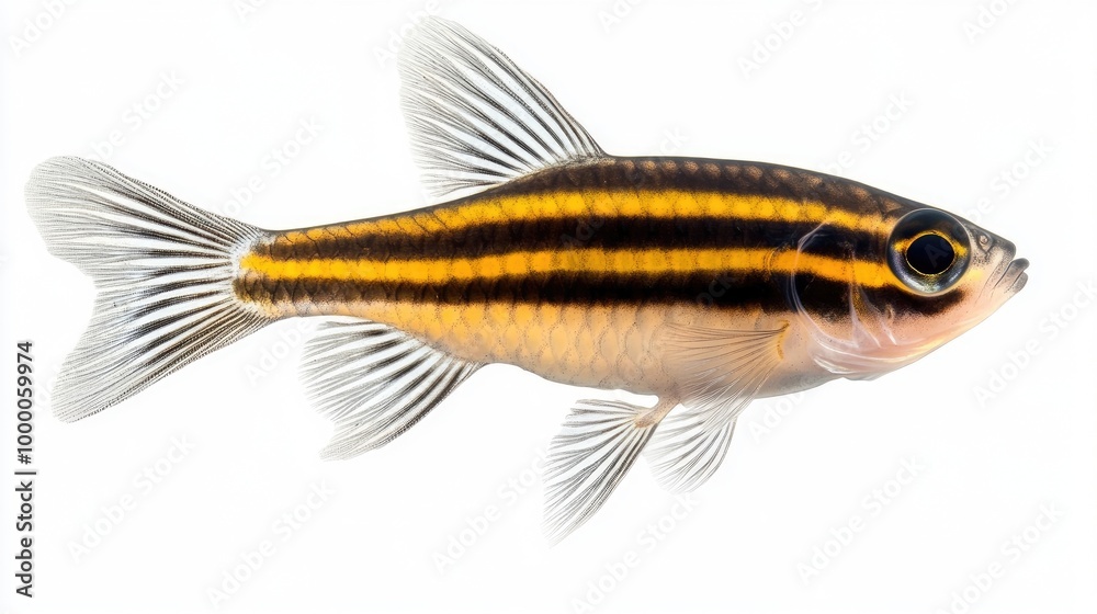 Zebra Danios fish full body isolate on transparency background PNG Zebra Danios fish full body isolate on transparency background PNG
