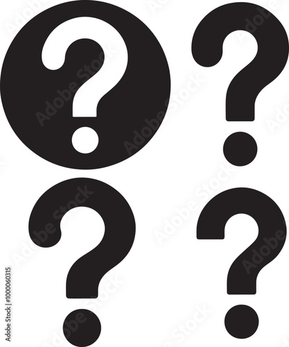 Black Question Mark Silhouette Vector Illustration