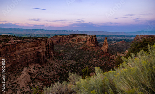 Colorado national monument at sunset