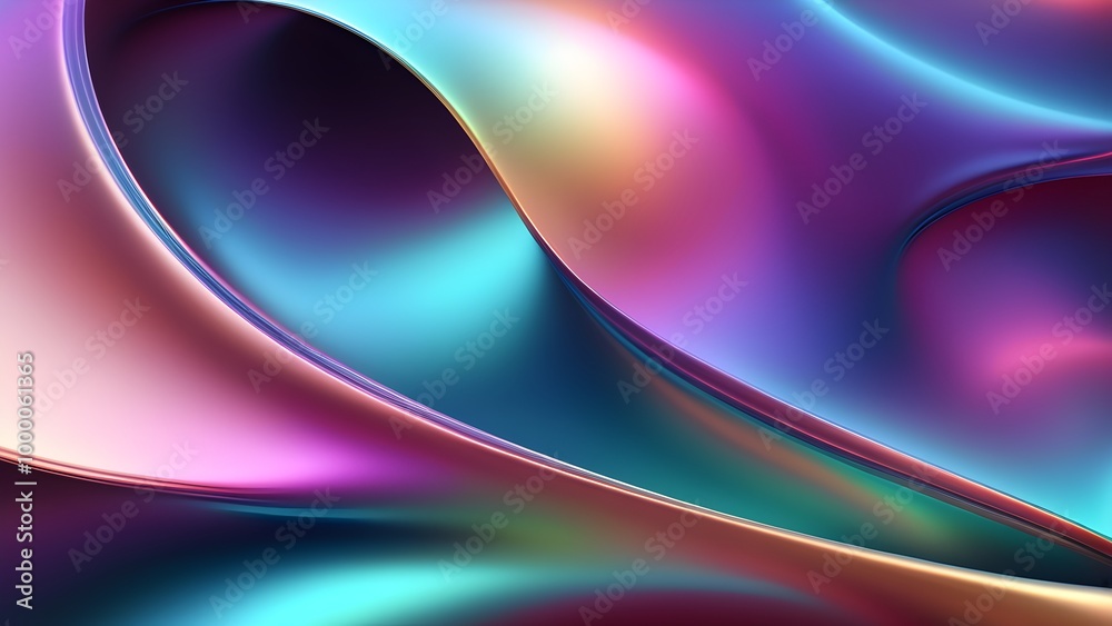 Obraz premium Abstract background with flowing, iridescent, neon colors in shades of blue, pink, and purple.
