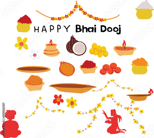 happy bhai dooj celebrated every year on october. photo