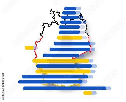 map of Germany, stripes as ...