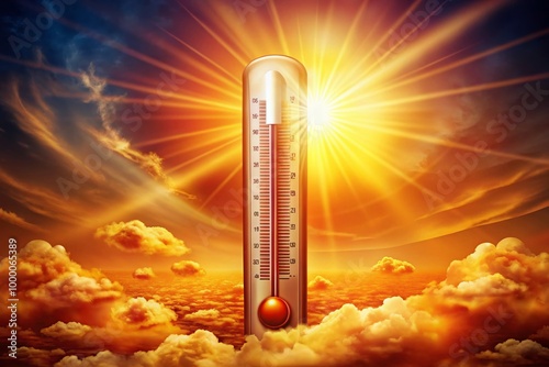 Extreme Heat Icon Symbolizing High Temperatures and Heat Waves for Weather and Climate Illustrations