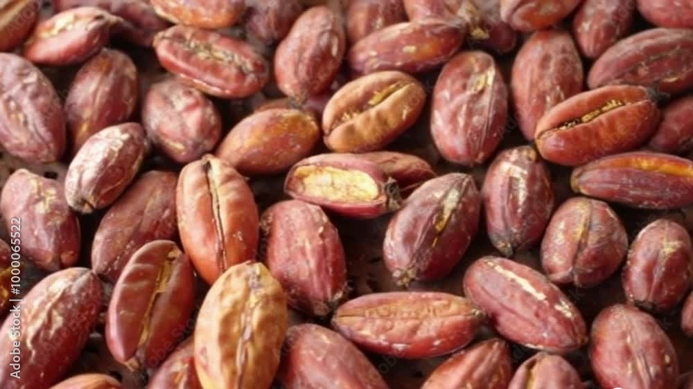 Cocoa beans that have gone through the drying process Cocoa beans that have gone through the drying process