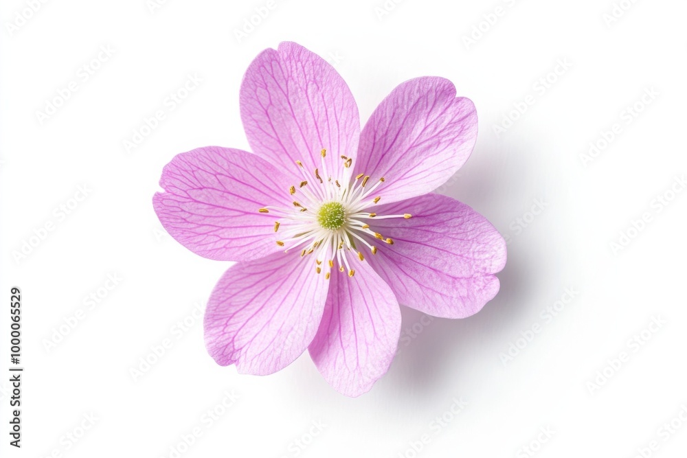 Dainty Wild Spring Beauty Flower on White Surface Dainty Wild Spring Beauty Flower on White Surface