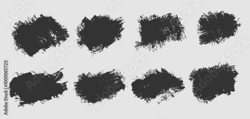 Collection of vector brush strokes, Ink splatters, grungy painted lines, artistic design elements, transparent vintage brush strokes