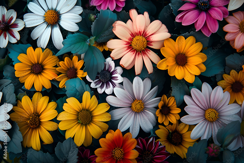 Part of pink daisy flower close-up on blurred floral background, a beautiful bunch of wild flowers in the countryside, Part of pink daisy flower close-up on blurred floral background Part of pink daisy flower close-up on blurred floral background, a beautiful bunch of wild flowers in the countryside, Part of pink daisy flower close-up on blurred floral background