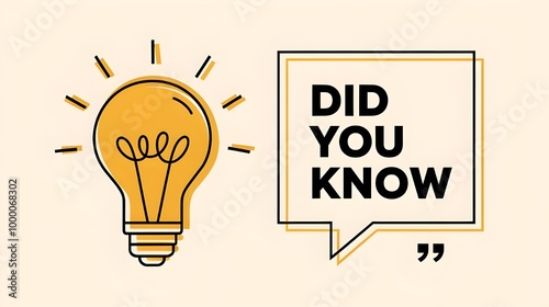 Did You Know Lightbulb Illustration with Quote Marks