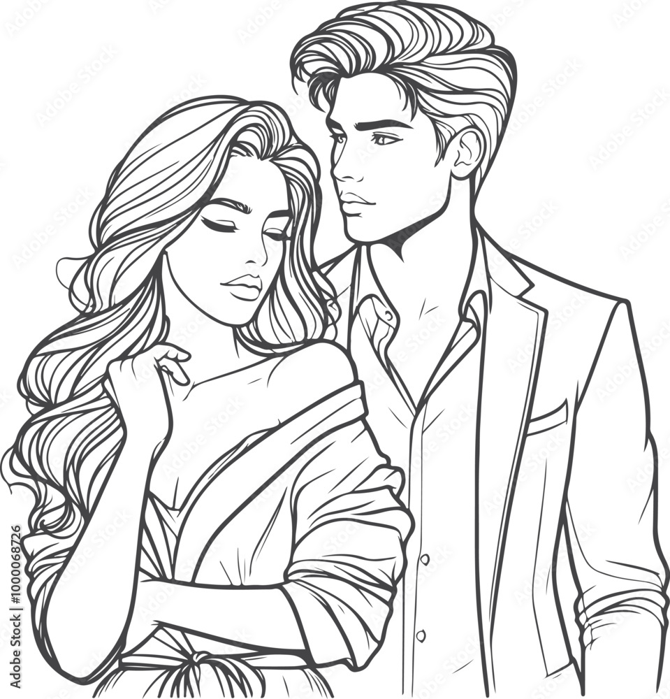 line art wedding husband wife, Mordan, kissing and romantic couple vector design. line art wedding husband wife, Mordan, kissing and romantic couple vector design.