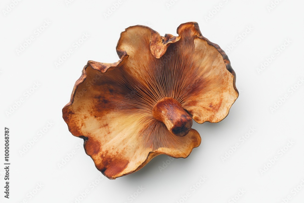 Ruffled Wild Wood Ear Mushroom on White Background Ruffled Wild Wood Ear Mushroom on White Background