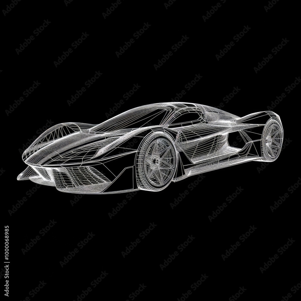 Naklejka premium Design a 3D laser wireframe vector art of an abstract geometric shape