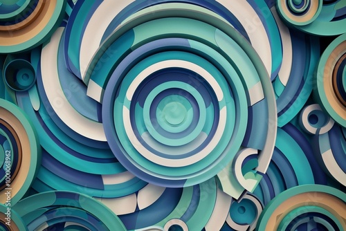 Abstract background with blue and teal circles