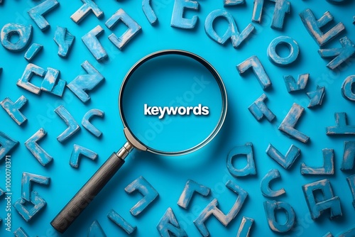 A magnifying glass highlighting the word 