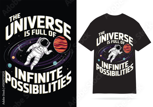 The Universe is Full of Infinite Possibilities: Space Exploration design T-Shirt design, t-shirt