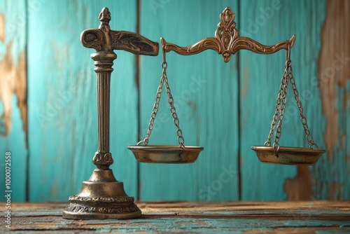 A Serene Representation of Justice and Ethics on a Soft Pastel Blue Canvas