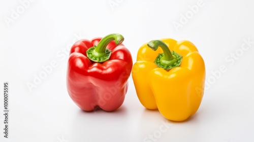 Colorful Bell Peppers on a White Background