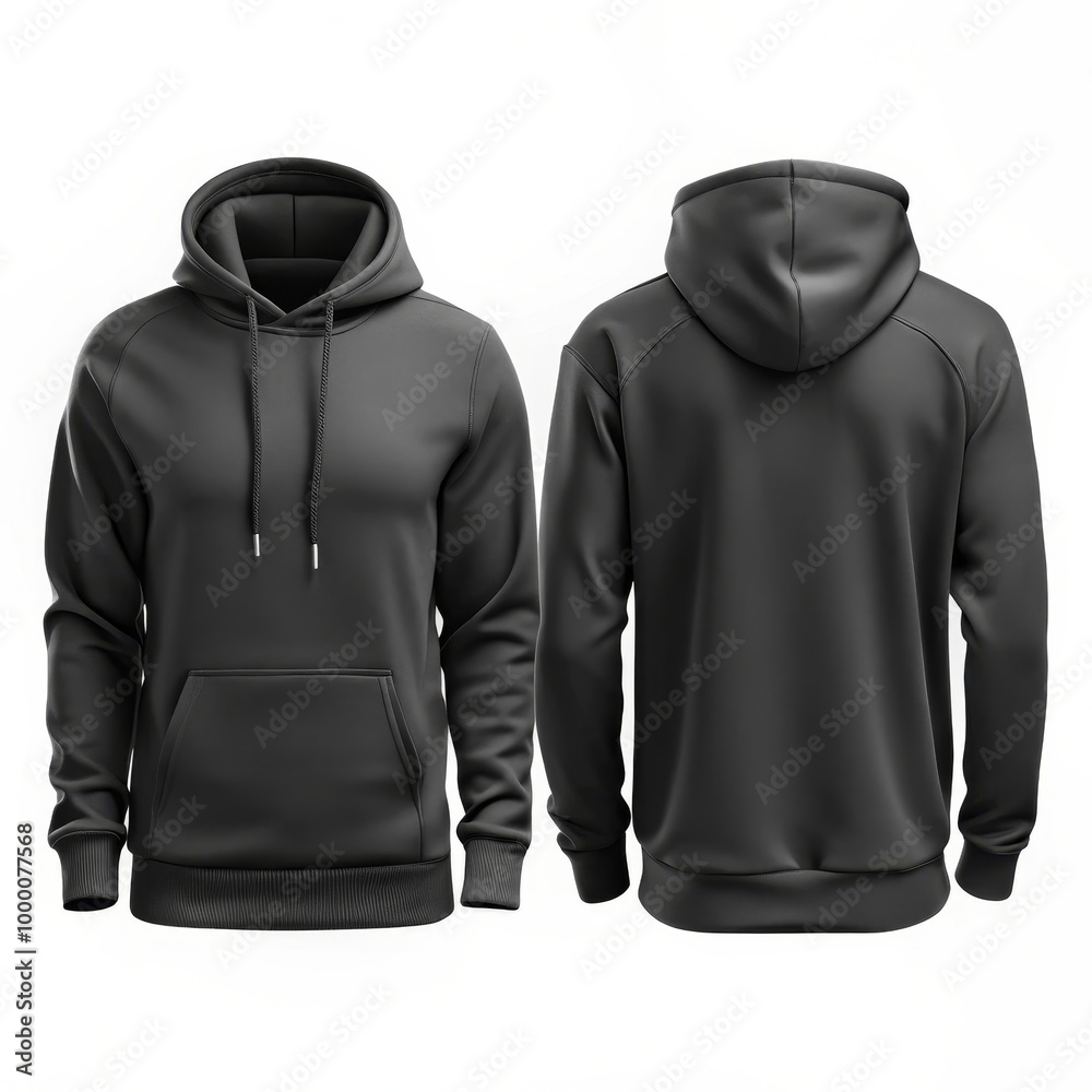 Minimalist Black Hoodie Front and Back View - Stylish Unisex Apparel on Clean White Background for E-commerce and Fashion Marketing Minimalist Black Hoodie Front and Back View - Stylish Unisex Apparel on Clean White Background for E-commerce and Fashion Marketing