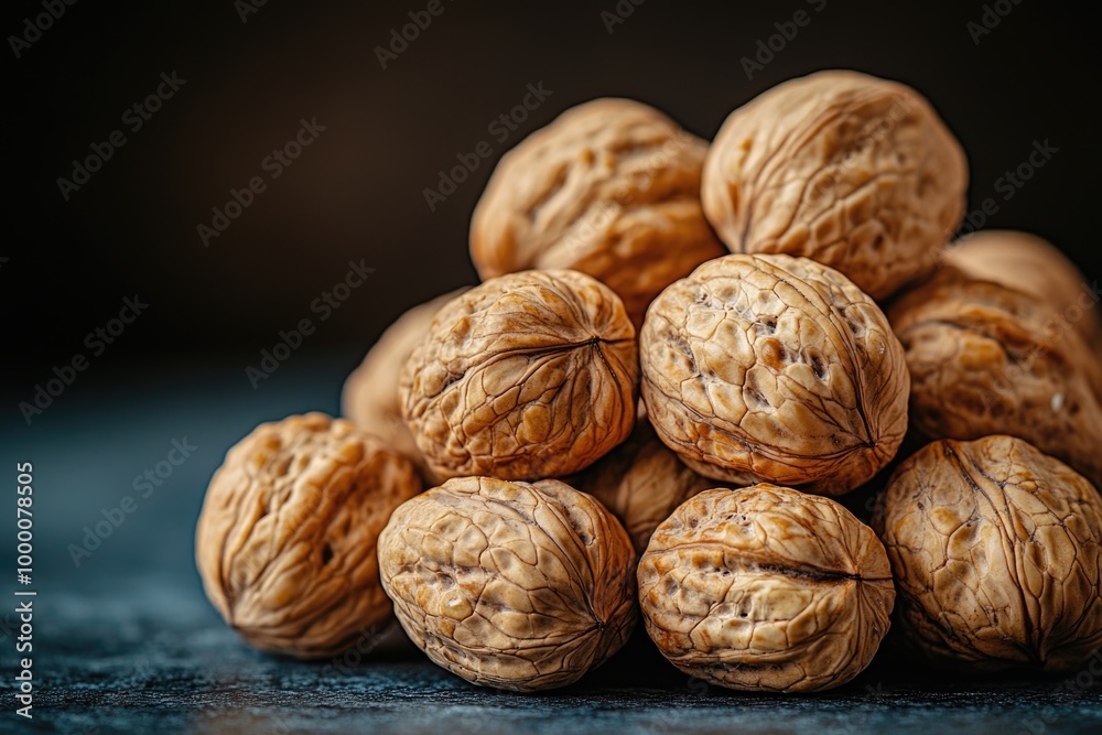 Natural Walnuts in Their Shells Showcasing Nature's Bounty and Rich Texture Up Close Natural Walnuts in Their Shells Showcasing Nature's Bounty and Rich Texture Up Close