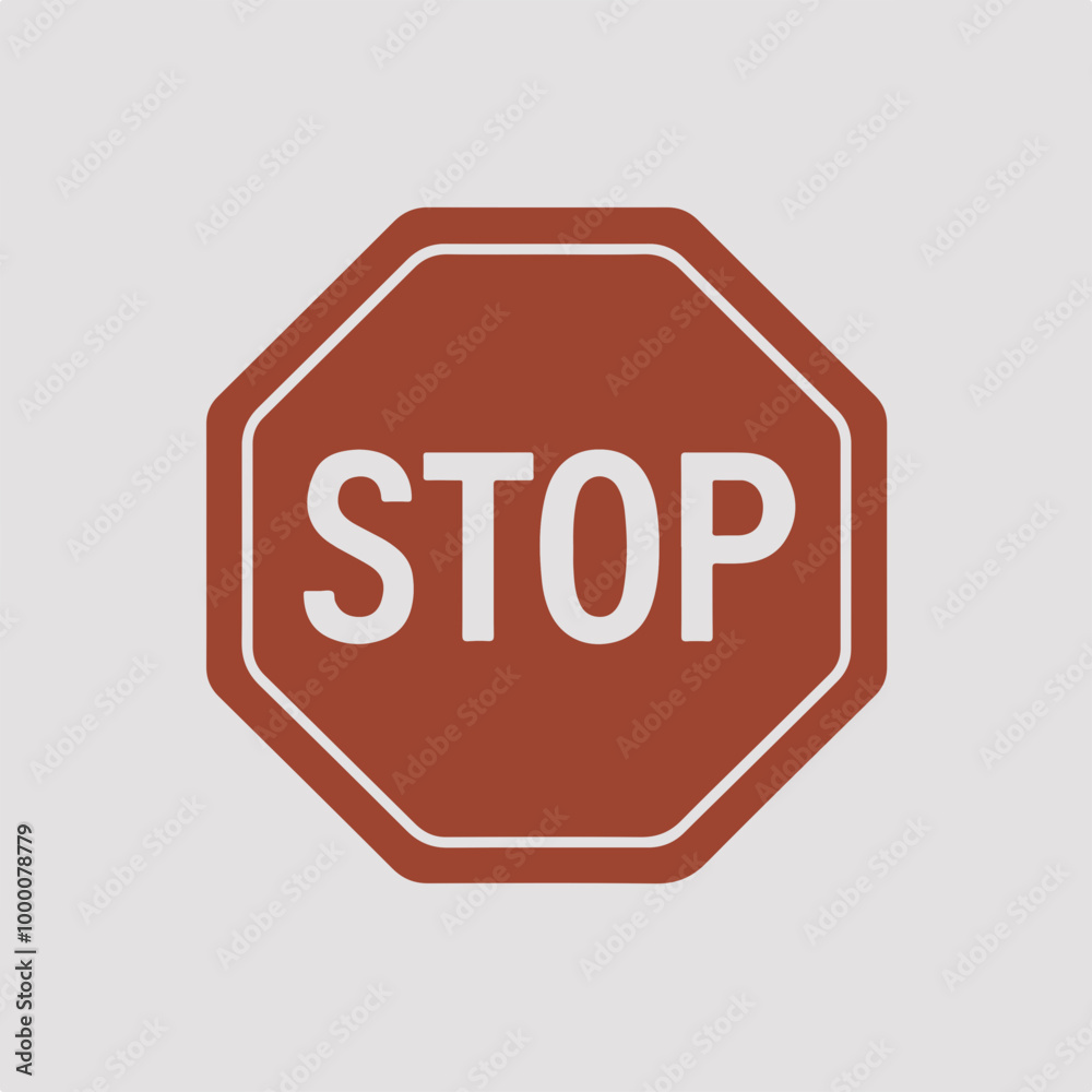 Vector Stop Sign Icon on Simple Background Vector Stop Sign Icon on Simple Background