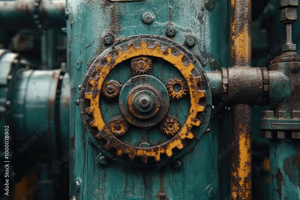 Intricate Details of a Rusty Metal Structure Featuring Gears and Wheels Captured by AI Intricate Details of a Rusty Metal Structure Featuring Gears and Wheels Captured by AI