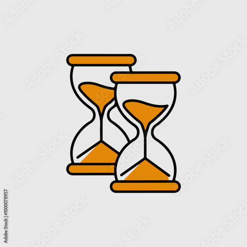 Vector Illustration of Two Hourglasses with Sand