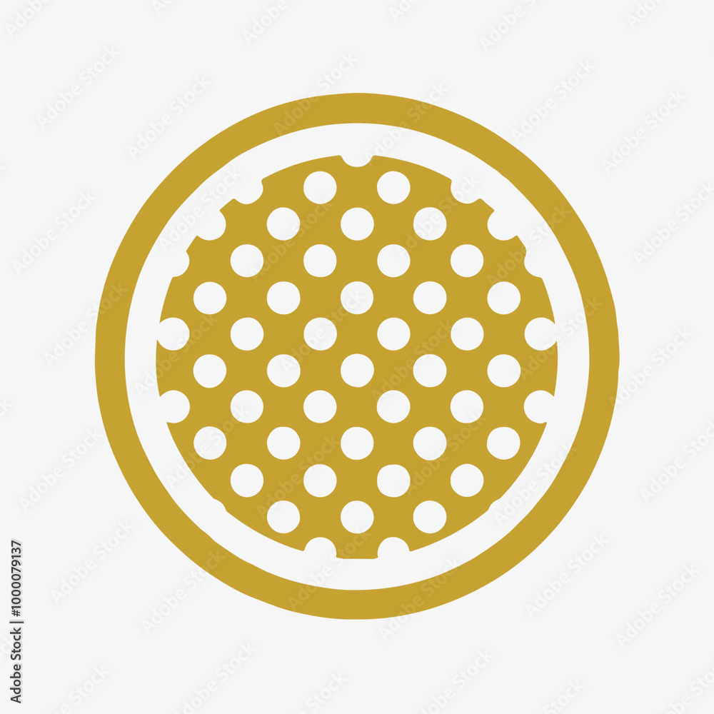 Circular Pattern Design with Dots and Gold Accents Circular Pattern Design with Dots and Gold Accents