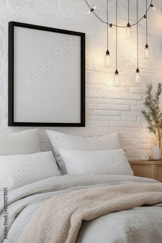 Cozy bedroom corner featuring neutral decor and elegant lighting in a modern home interior