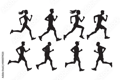 jogging silhouette vector Bundle