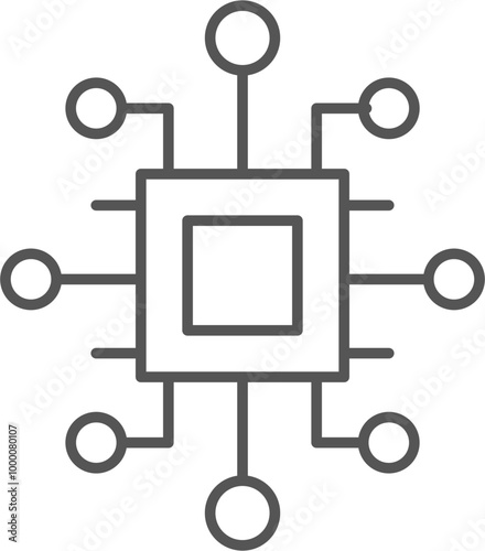 A simple illustration of a circuit board with multiple connections.
