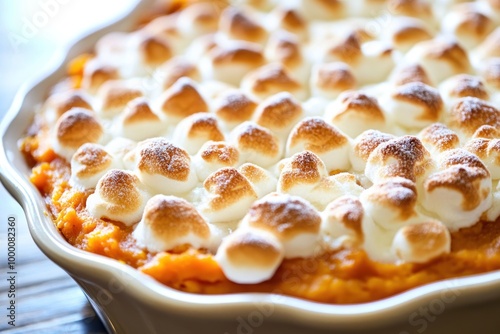 Sweet Potato Casserole Topped with Toasted Marshmallows photo