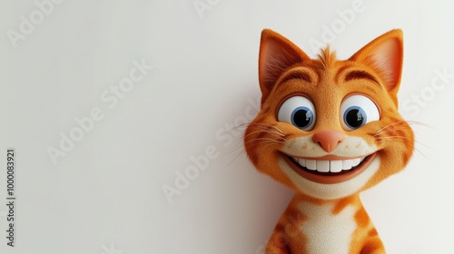 Wallpaper Mural A cartoon cat with a big smile on its face Torontodigital.ca