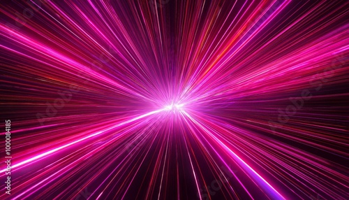 The effect of a laser burst of energy in space. Movement of pink cosmic flare.