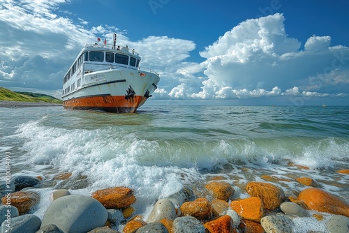 Ferry from Scandinavia Docks at Warnemünde Port Welcoming Travelers and New Adventures photo