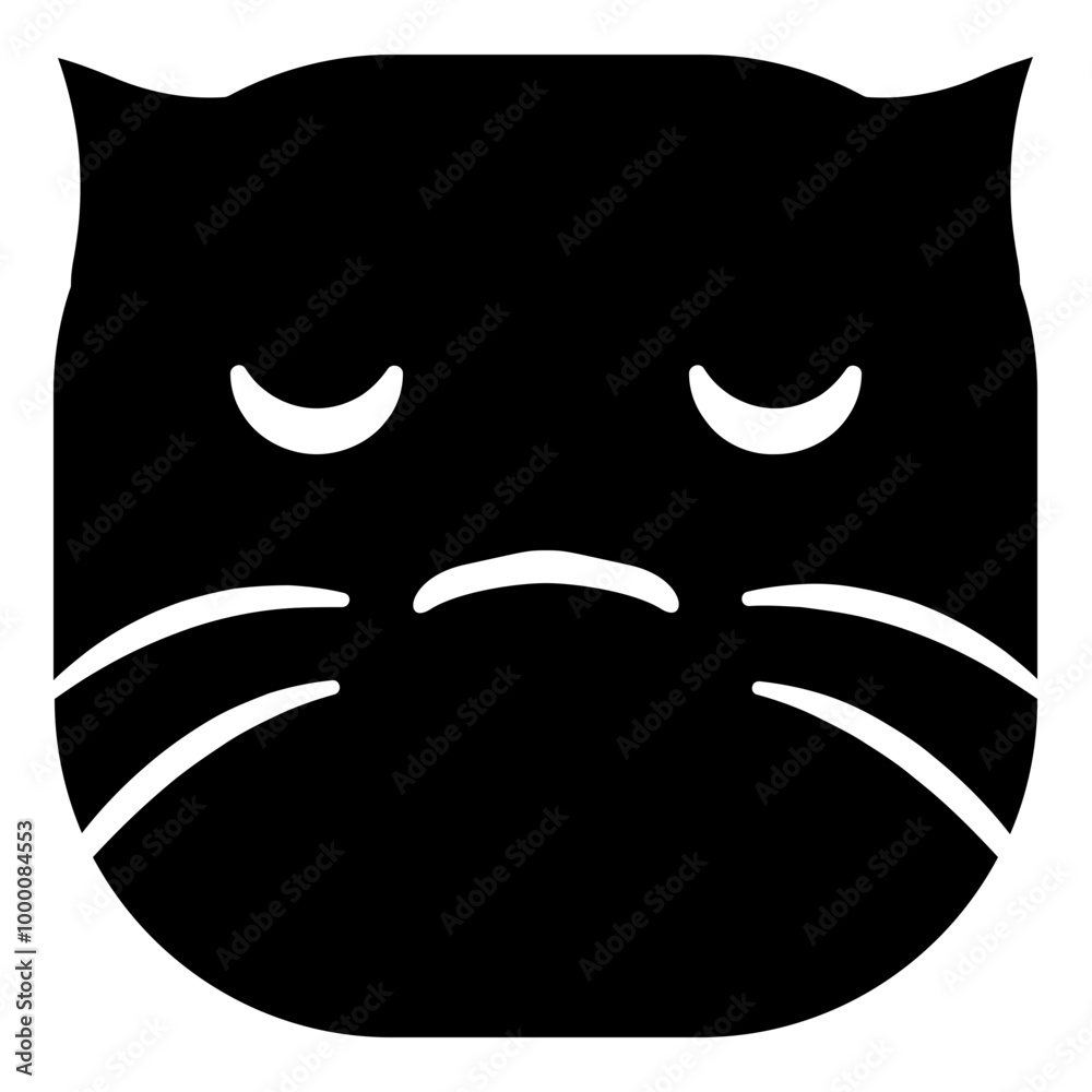 Silhouette cat head emoji icon Silhouette cat head emoji icon