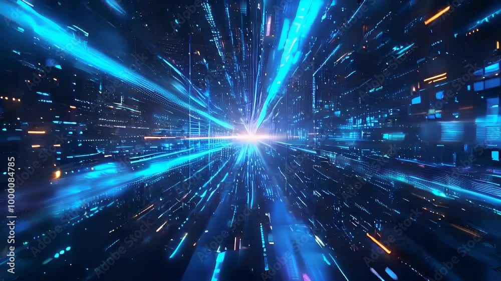 Futuristic Digital Speed Light Streaks in Cyberspace Futuristic Digital Speed Light Streaks in Cyberspace