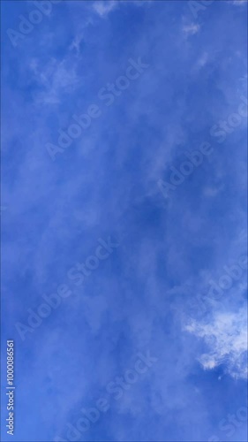 blue sky with stratuss and cirrus clouds photo