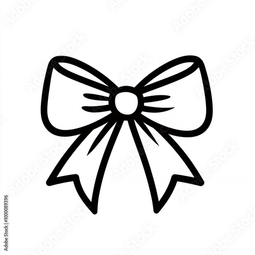 a drawing of a bow with a ribbon 
