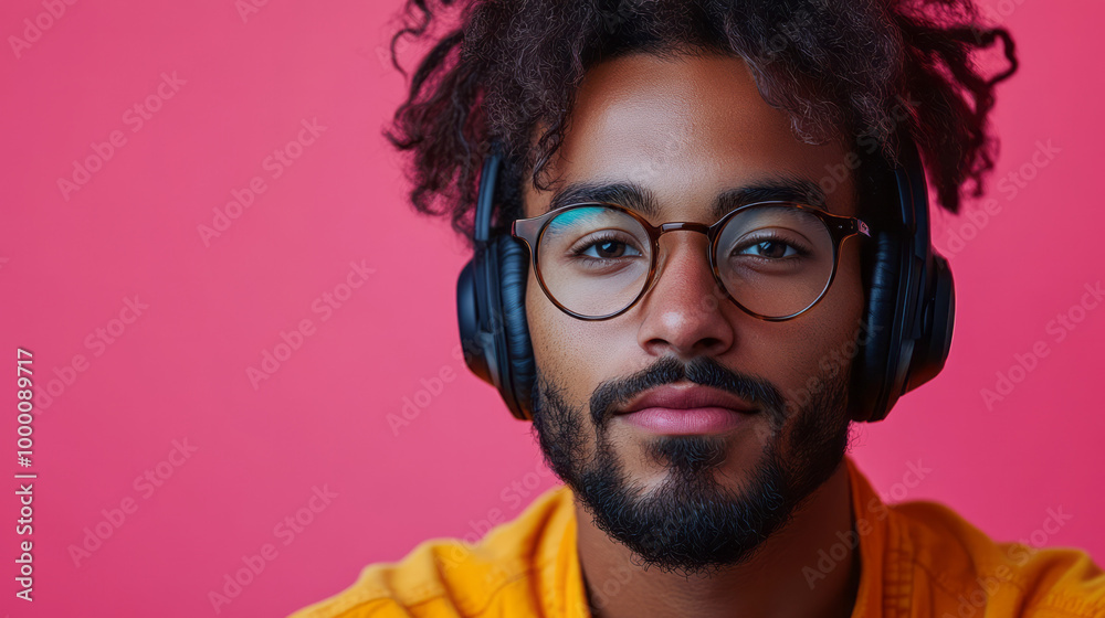 A programmer wearing headphones and coding in deep focus, isolated on a pastel pink background, symbolizing concentration and creativity in tech, A programmer wearing headphones and coding in deep focus, isolated on a pastel pink background, symbolizing concentration and creativity in tech,