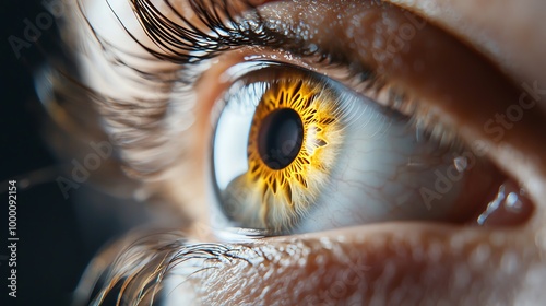 23 Closeup of an eye chart being pointed to during a vision test, eye exam, visual health checkup photo