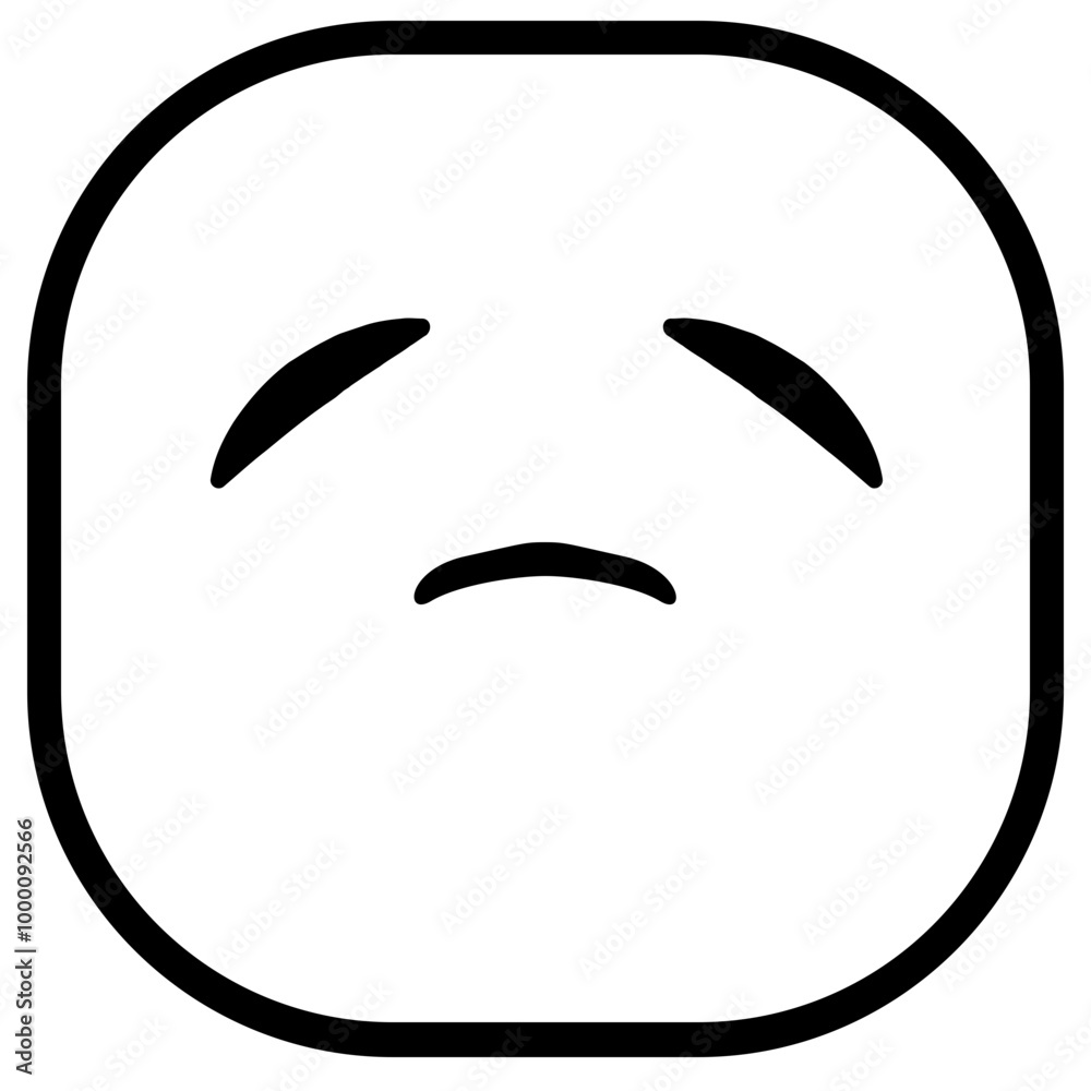 Negative Think Emoji Icon. Simple Smiley Vector Illustration. Negative Think Emoji Icon. Simple Smiley Vector Illustration.