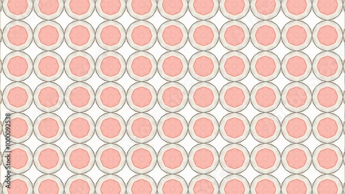 Kaleidoscopic symmetrical pattern, hypnotic  looped background in pinkish colors
