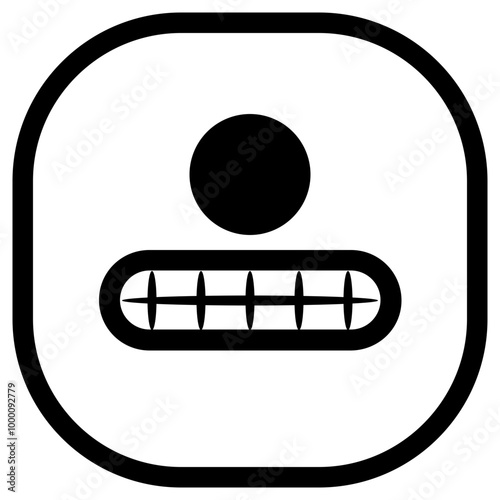 Cyclops Grin Emoji Icon. Simple Smiley Vector Illustration.