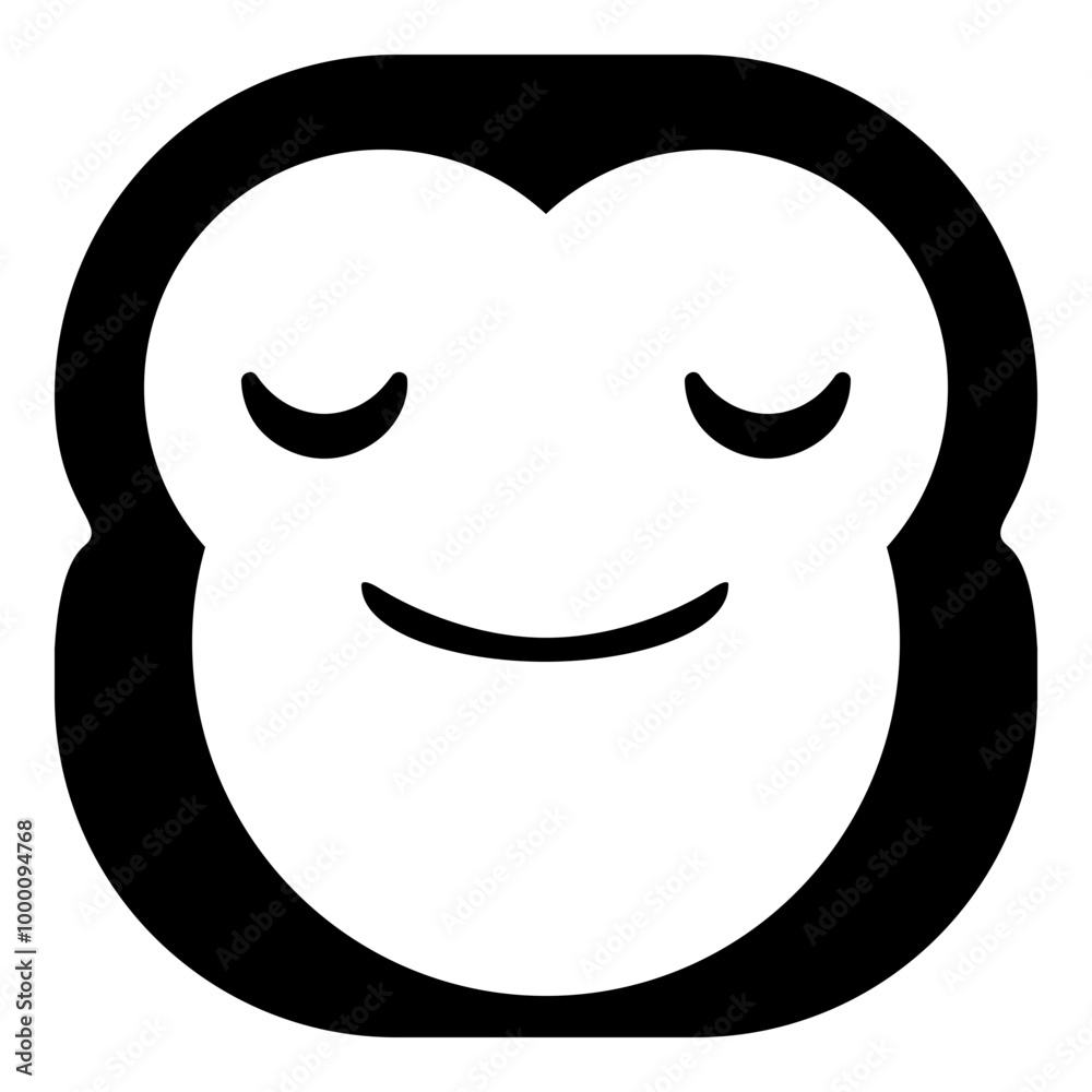 Simple monkey head emoji icon Simple monkey head emoji icon